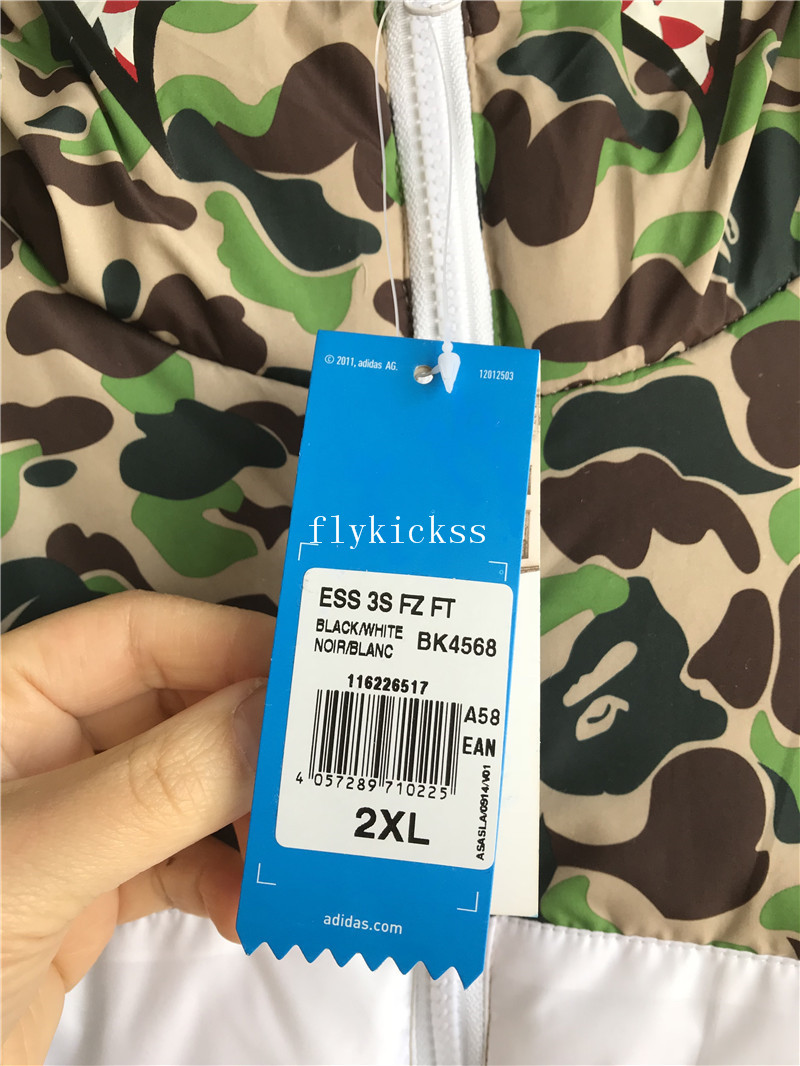 Adidas X Bape Shark Hoodie Coat